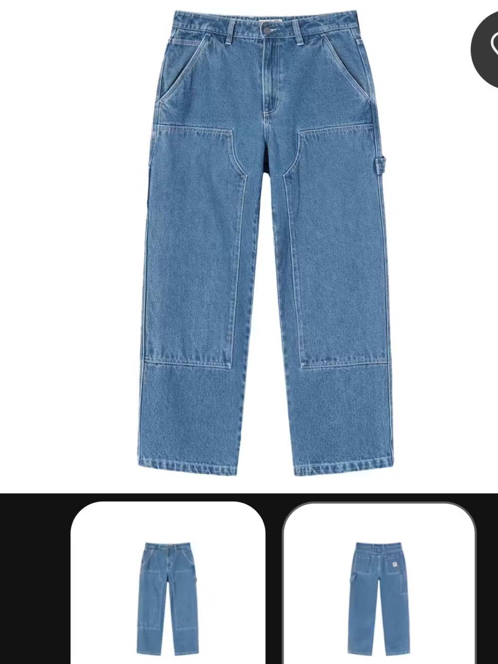 Stussy Men's Light Blue Relaxed Carpenter Jeans